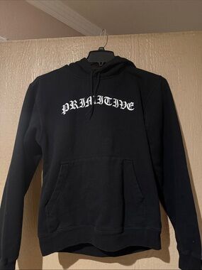 Primitive Black Hoodie with White Arch Logo